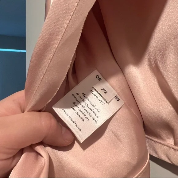 Orseund Iris Pink Silk Tie Back Crop Top Size M - Picture 5 of 6